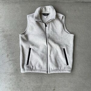 Olympic Uniforms Fleece Vest Mens Medium Made In USA Full Zip Cream